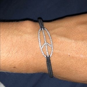 crystal peace sign bracelet